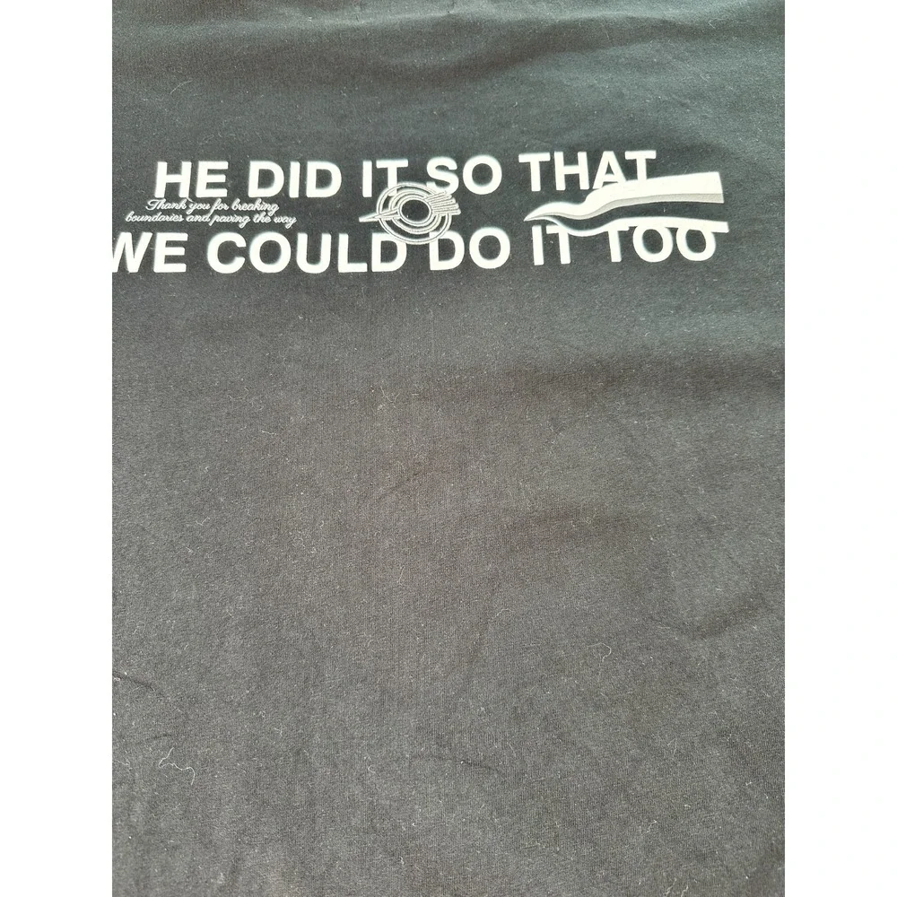 Outsoul T-Shirt Mens 2XL Navy Blue Graphic Virgil Was Here Virgil Abloh Pullover